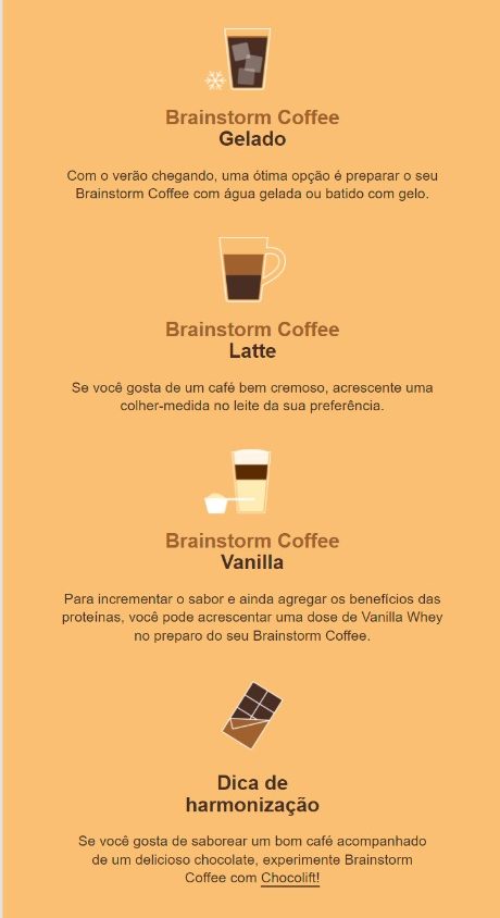 modos de preparo do brainstorm coffee